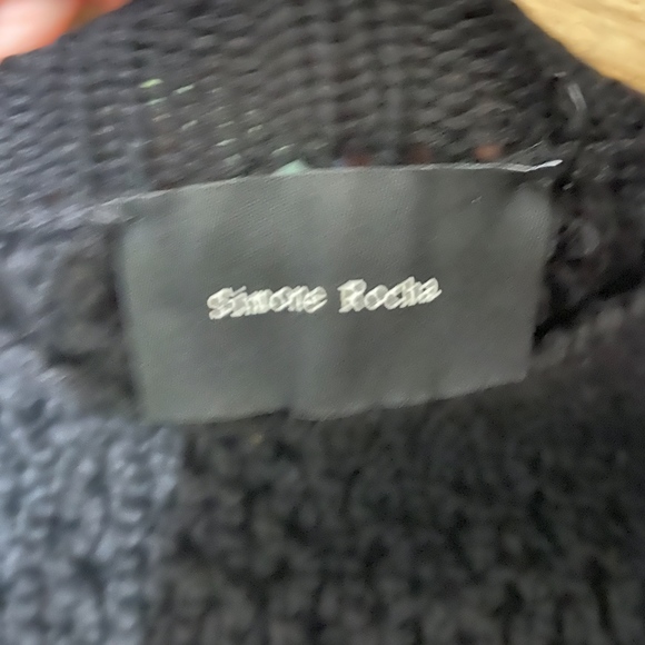 Simone Rocha Oversized Chunky Wool Knit Black Swea - Picture 6 of 7